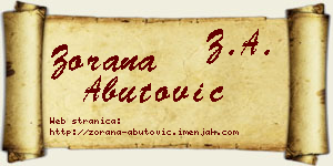 Zorana Abutović vizit kartica